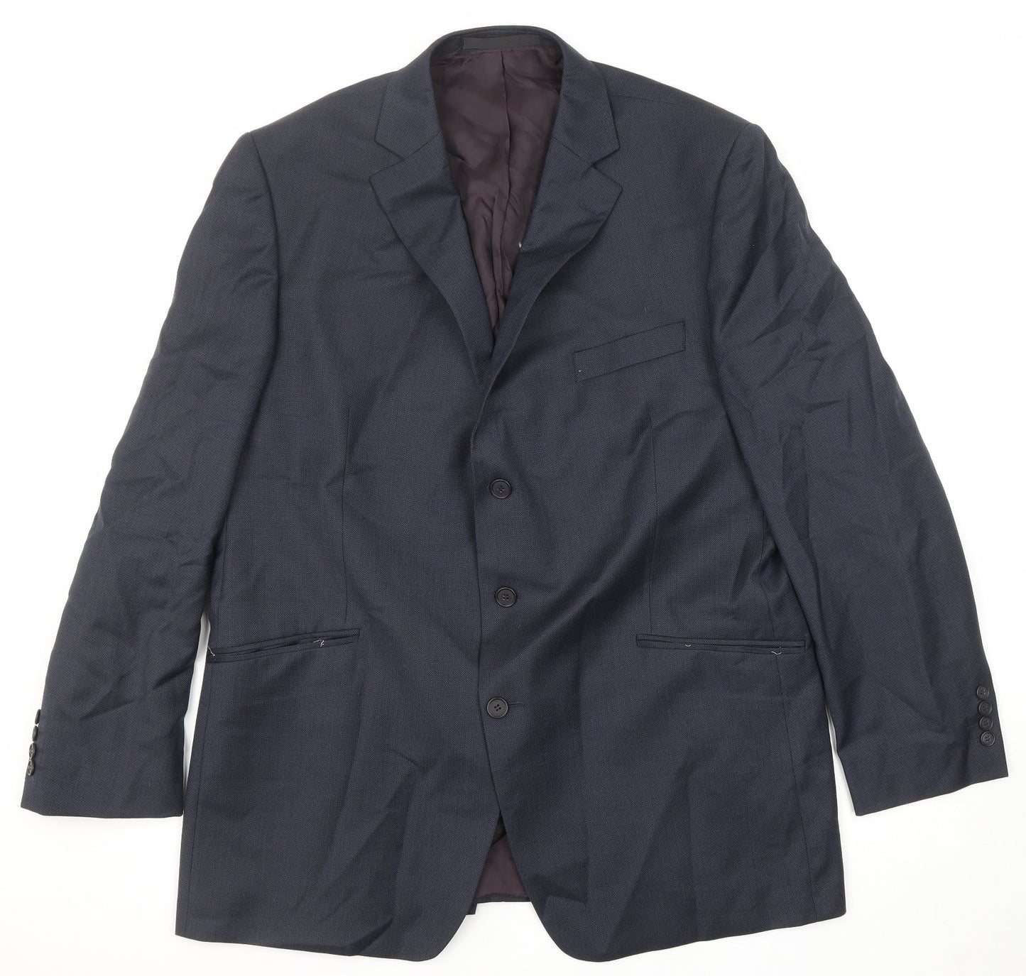 Marks and Spencer Mens Blue Wool Jacket Suit Jacket Size 46 Regular