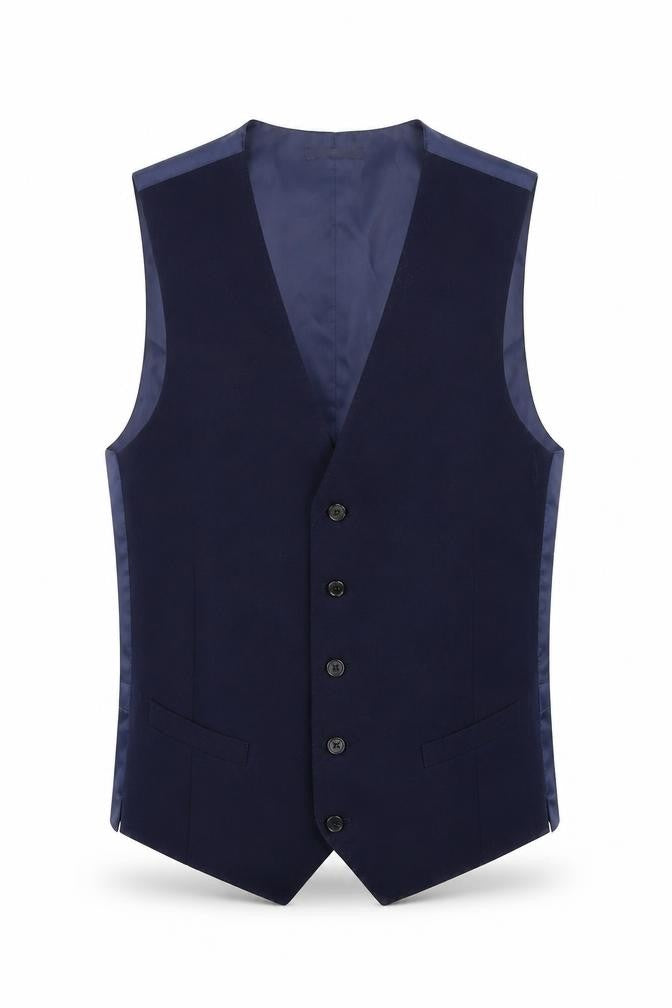 Marks and Spencer Mens Blue Wool Jacket Suit Waistcoat Size 38 Regular
