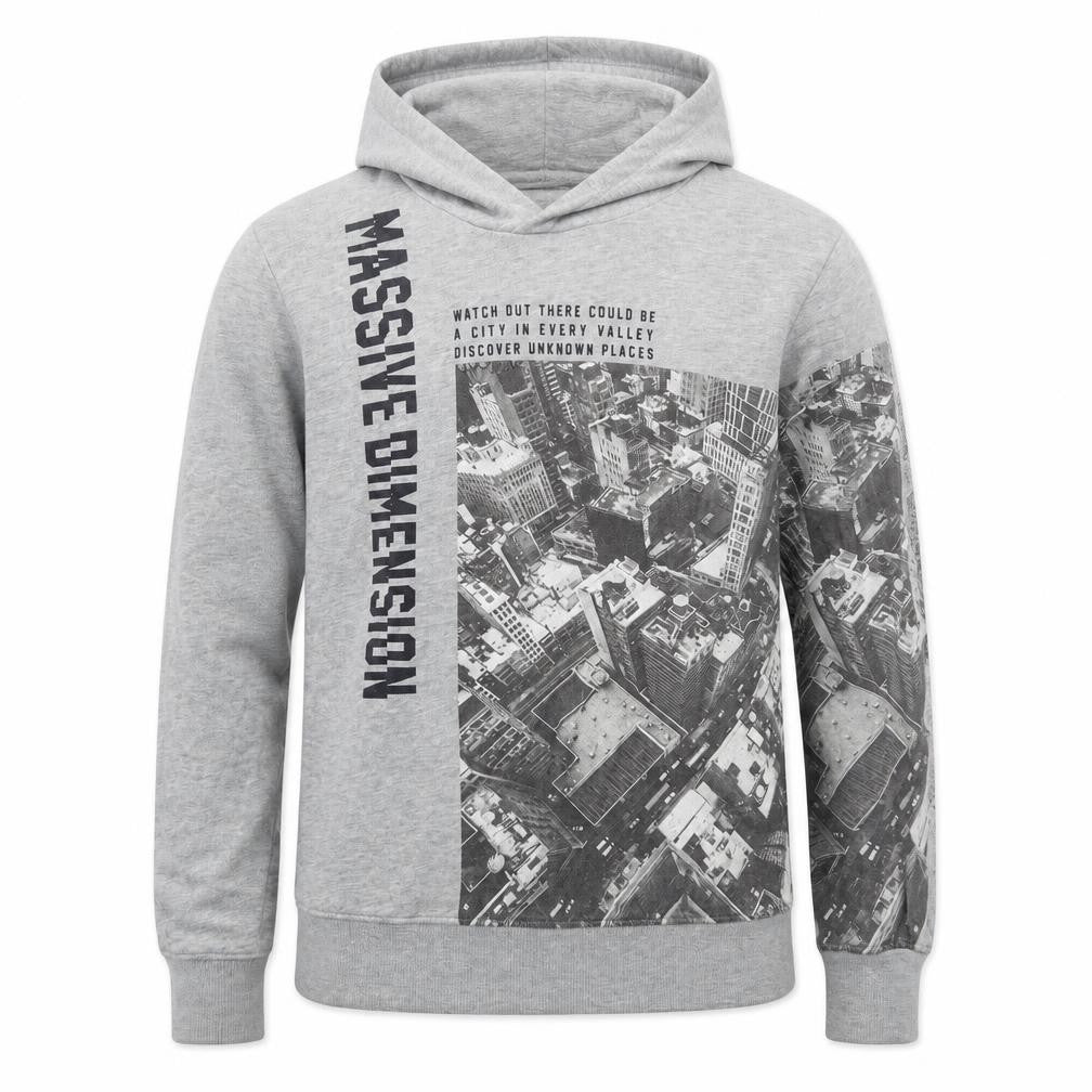 TOM TAILOR Boys Grey Cotton Pullover Hoodie Size L Pullover - City