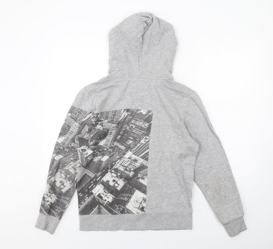 TOM TAILOR Boys Grey Cotton Pullover Hoodie Size L Pullover - City