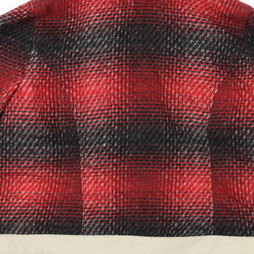 Blossom & Bloom Womens Red Geometric Jacket Size L Snap