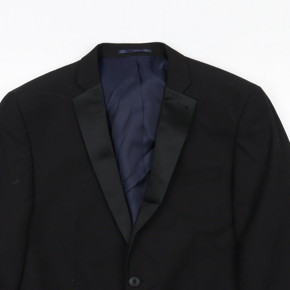 NEXT Mens Black Polyester Tuxedo Suit Jacket Size 40 Regular