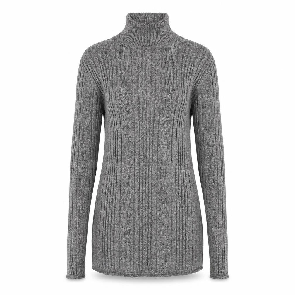Marks and Spencer Womens Grey High Neck Viscose Pullover Jumper Size 12