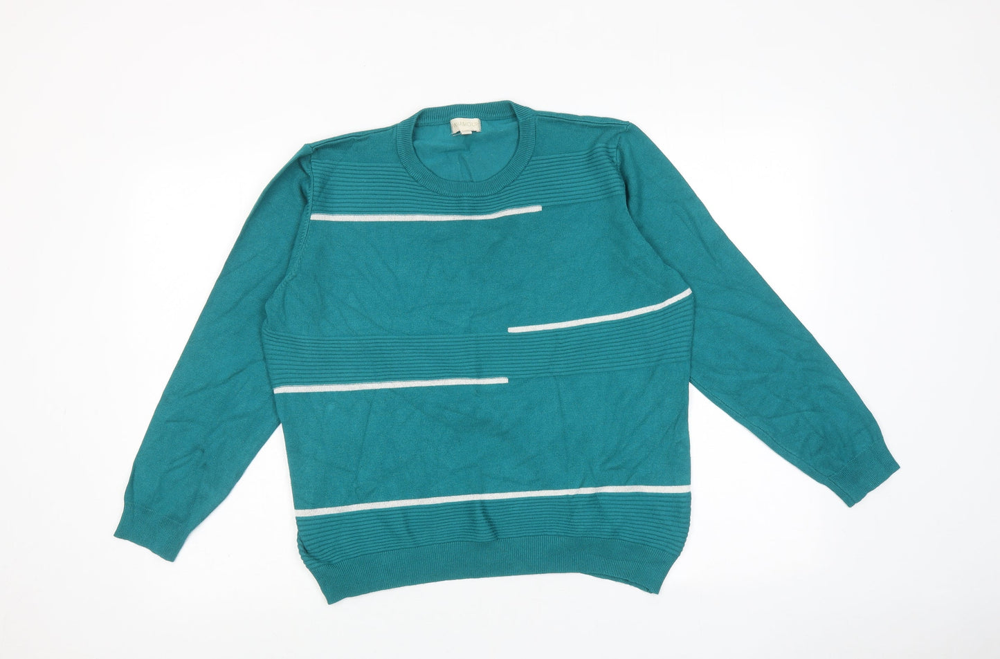 Paramour Womens Green Round Neck Viscose Pullover Jumper Size XL