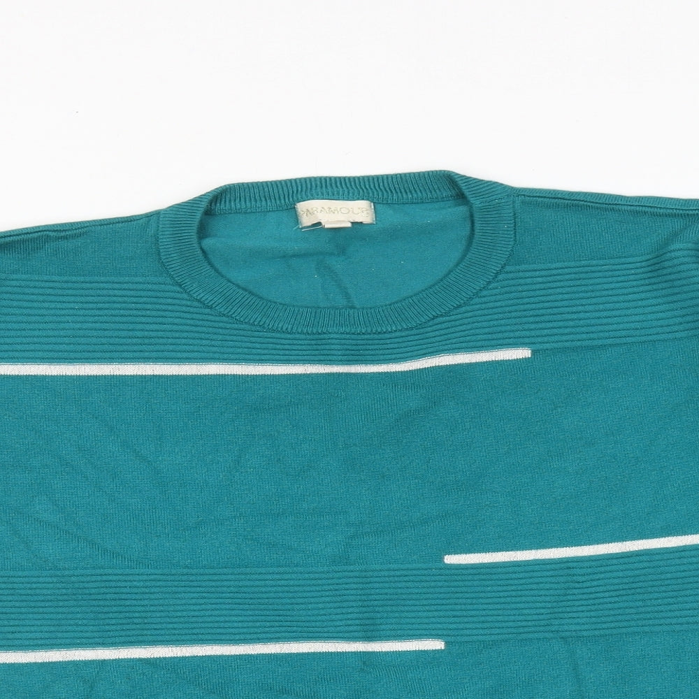 Paramour Womens Green Round Neck Viscose Pullover Jumper Size XL