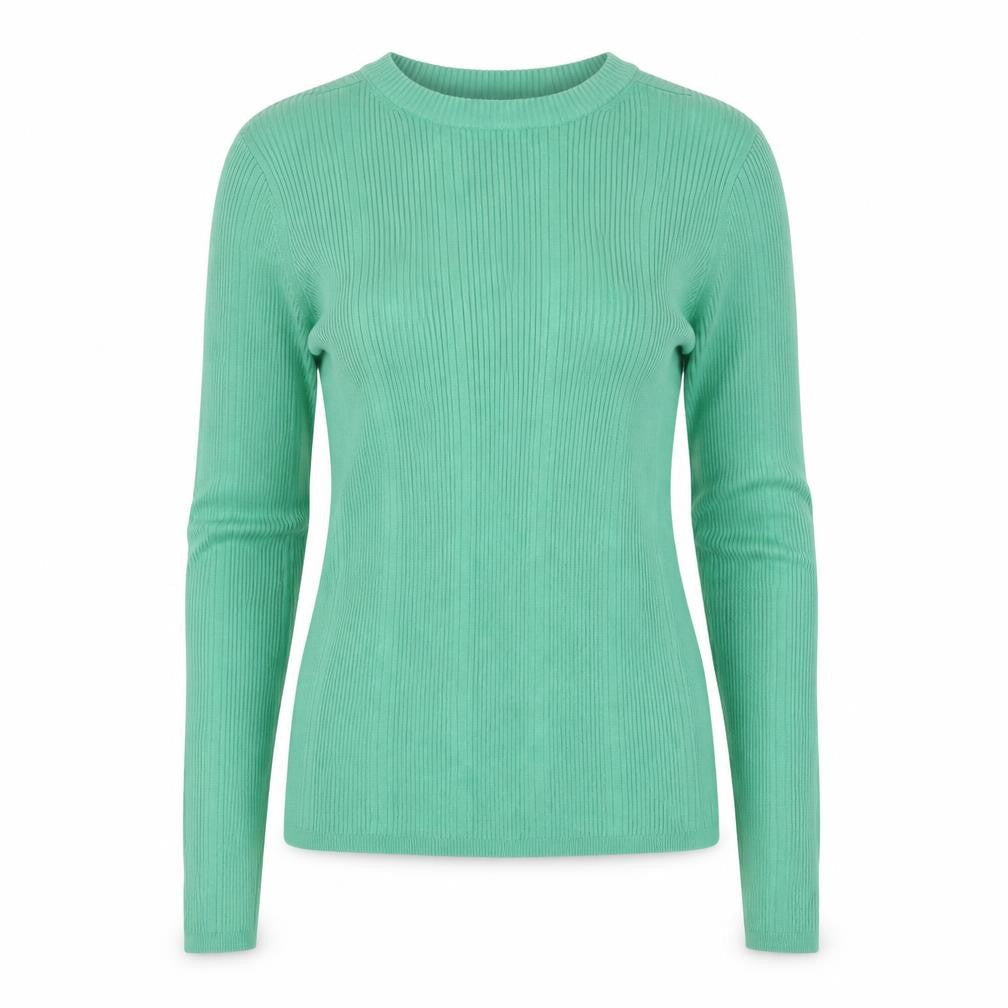 Marks and Spencer Womens Green Round Neck Viscose Pullover Jumper Size 8
