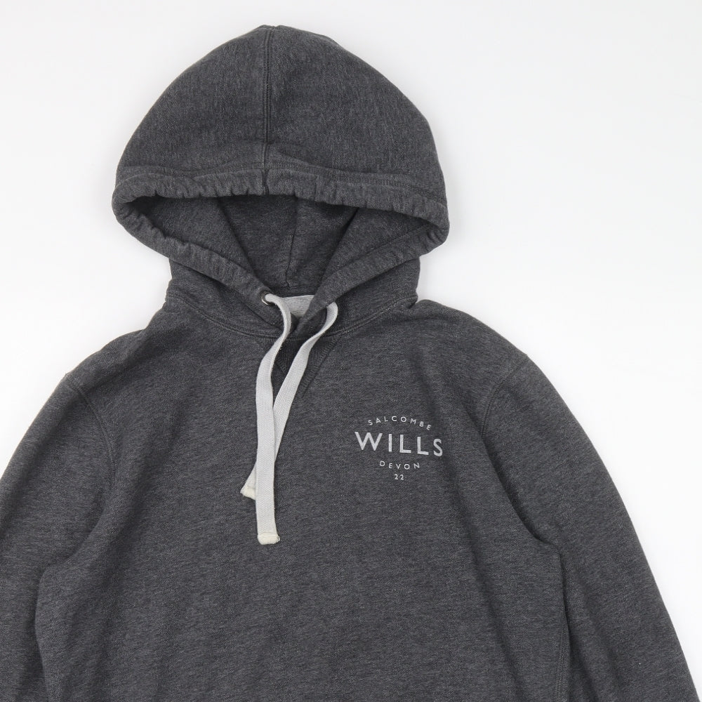 Jack Wills Mens Grey Cotton Pullover Hoodie Size S