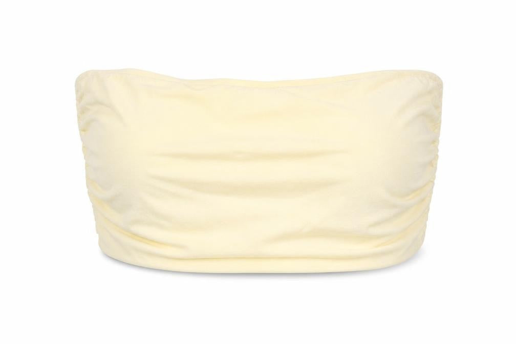 PRETTYLITTLETHING Womens Ivory Polyester Cropped Tank Size 12 Off the Shoulder