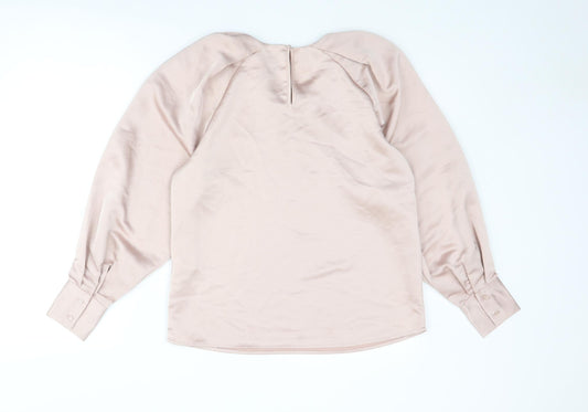 VERO MODA Womens Pink Polyester Basic Blouse Size M Round Neck