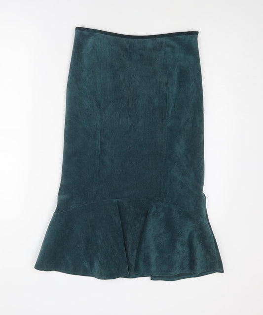 Country Casuals Womens Blue Polyester Trumpet Skirt Size 8 Zip