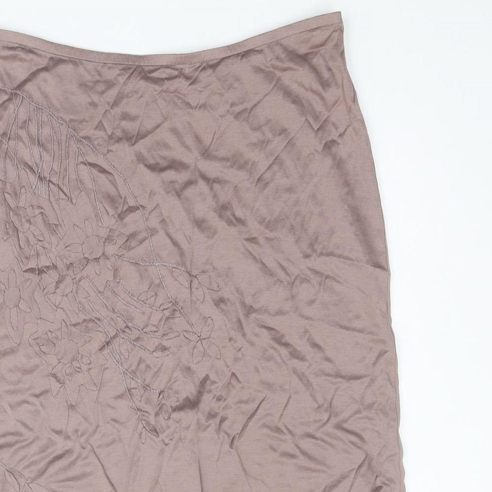 Boss Womens Brown Cotton A-Line Skirt Size M