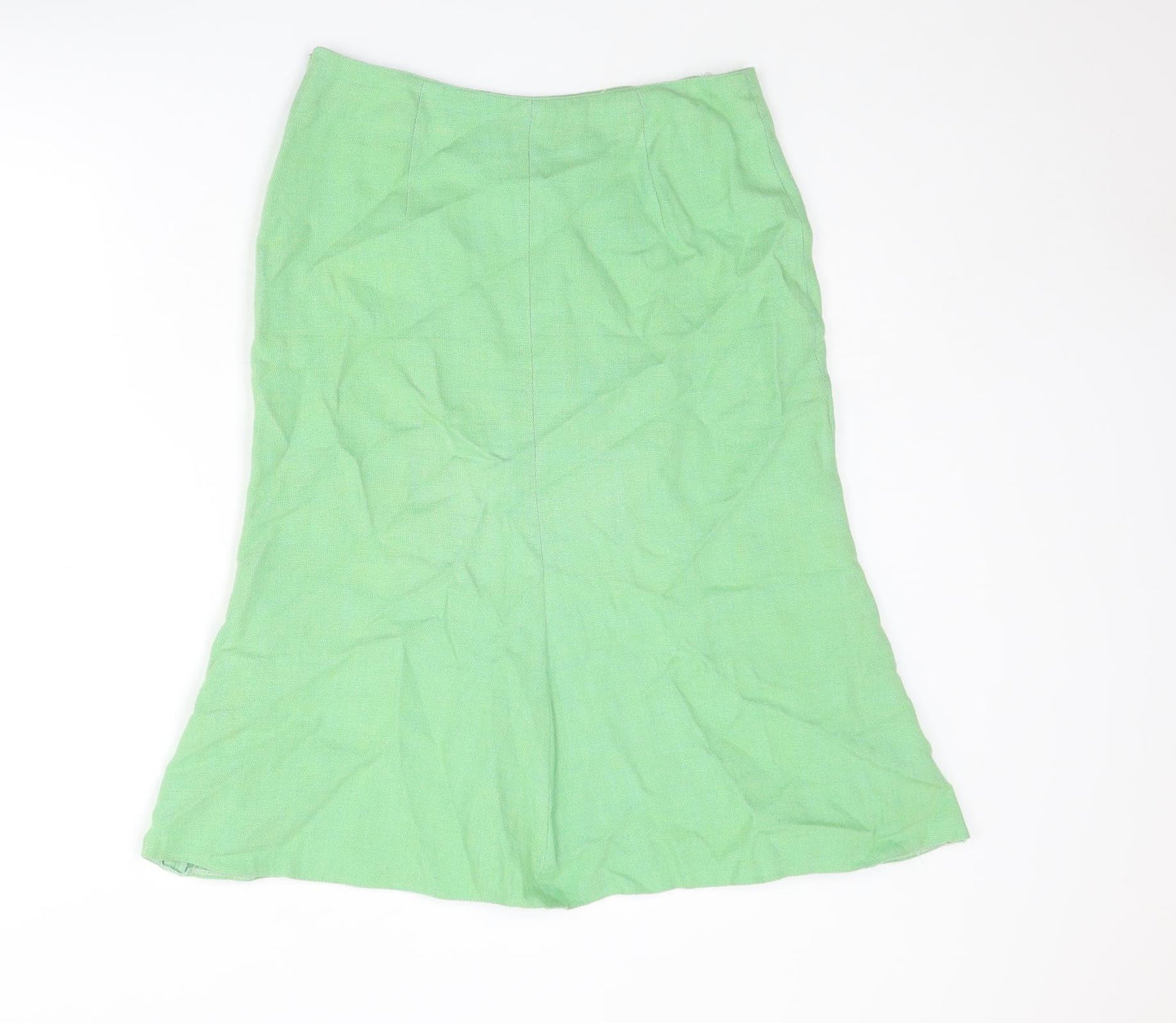 Steilmann Womens Green Polyester A-Line Skirt Size 12 Zip