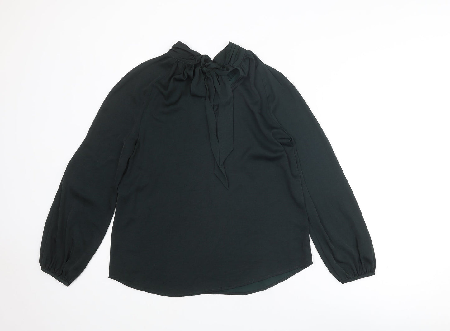 Mint Velvet Womens Black Polyester Basic Blouse Size 12 Round Neck