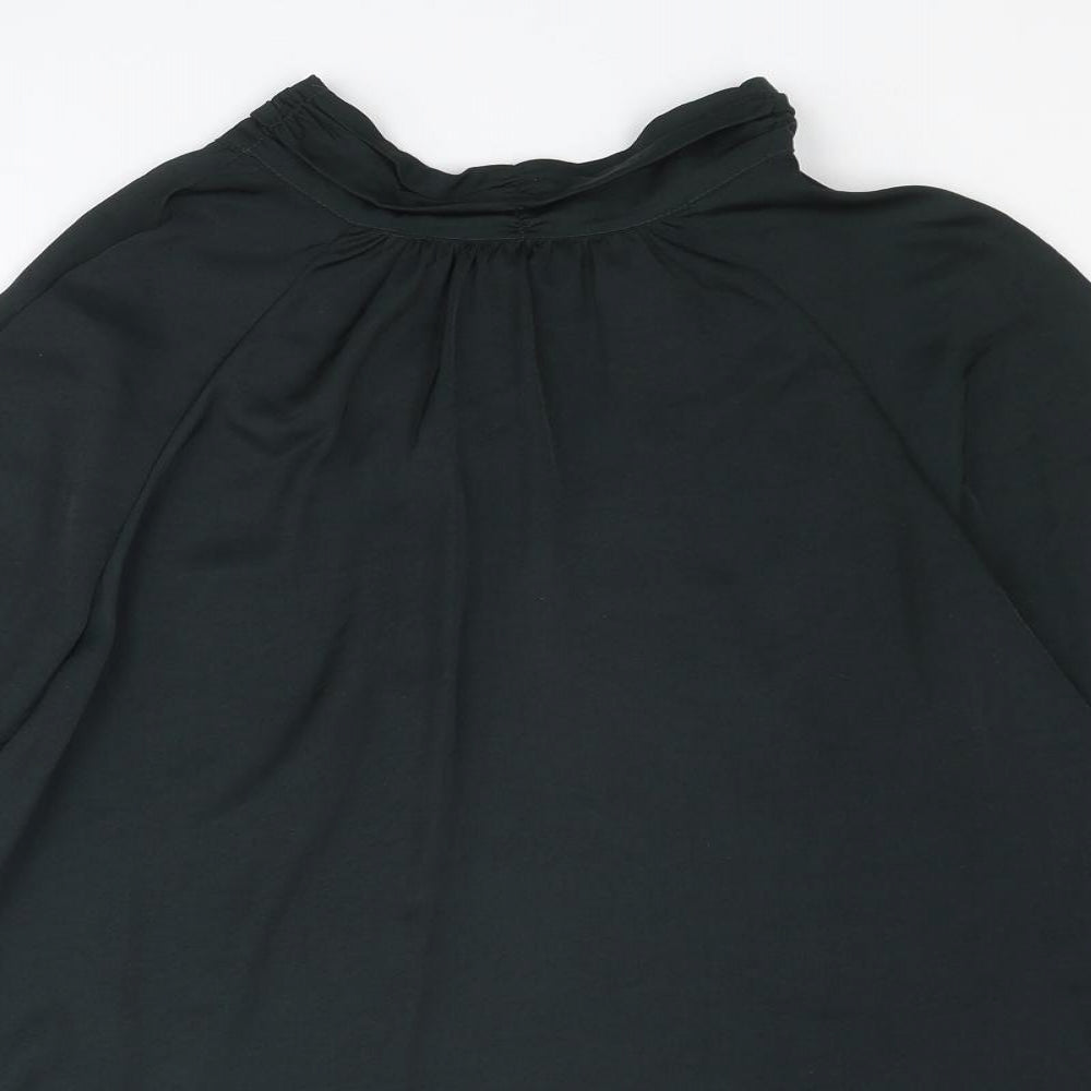 Mint Velvet Womens Black Polyester Basic Blouse Size 12 Round Neck