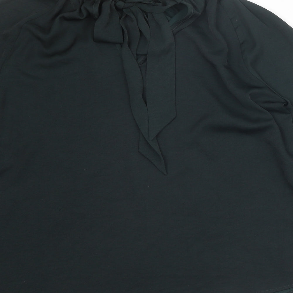 Mint Velvet Womens Black Polyester Basic Blouse Size 12 Round Neck