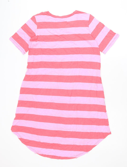 Betty Basics Womens Pink Striped Cotton T-Shirt Dress Size 8 Round Neck Pullover
