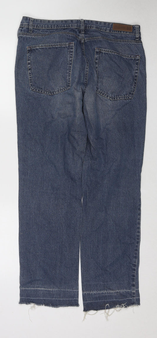 Boston Crew Womens Blue Cotton Straight Jeans Size 34 in Regular Zip