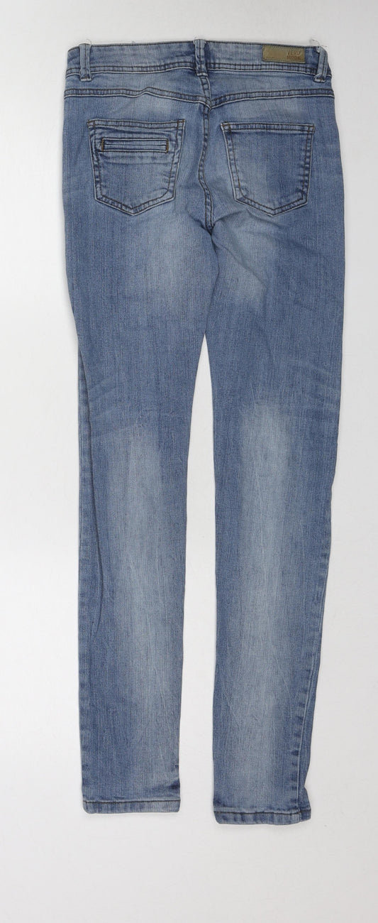 VERO MODA Womens Blue Cotton Skinny Jeans Size 25 in Regular Zip