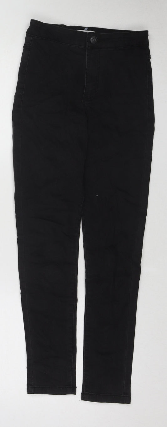 Mango Girls Black Cotton Skinny Jeans Size 11-12 Years Regular Zip