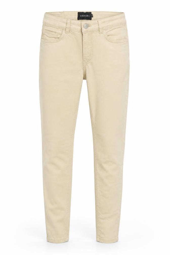 Sinners Womens Beige Cotton Skinny Jeans Size 32 in Regular Zip
