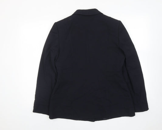 NEXT Womens Blue Polyester Jacket Suit Jacket Size 14