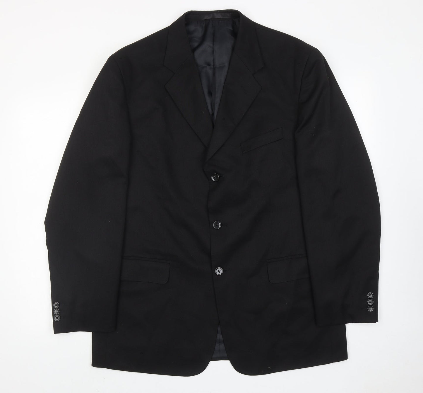Zantos Mens Black Polyester Jacket Suit Jacket Size 42 Regular