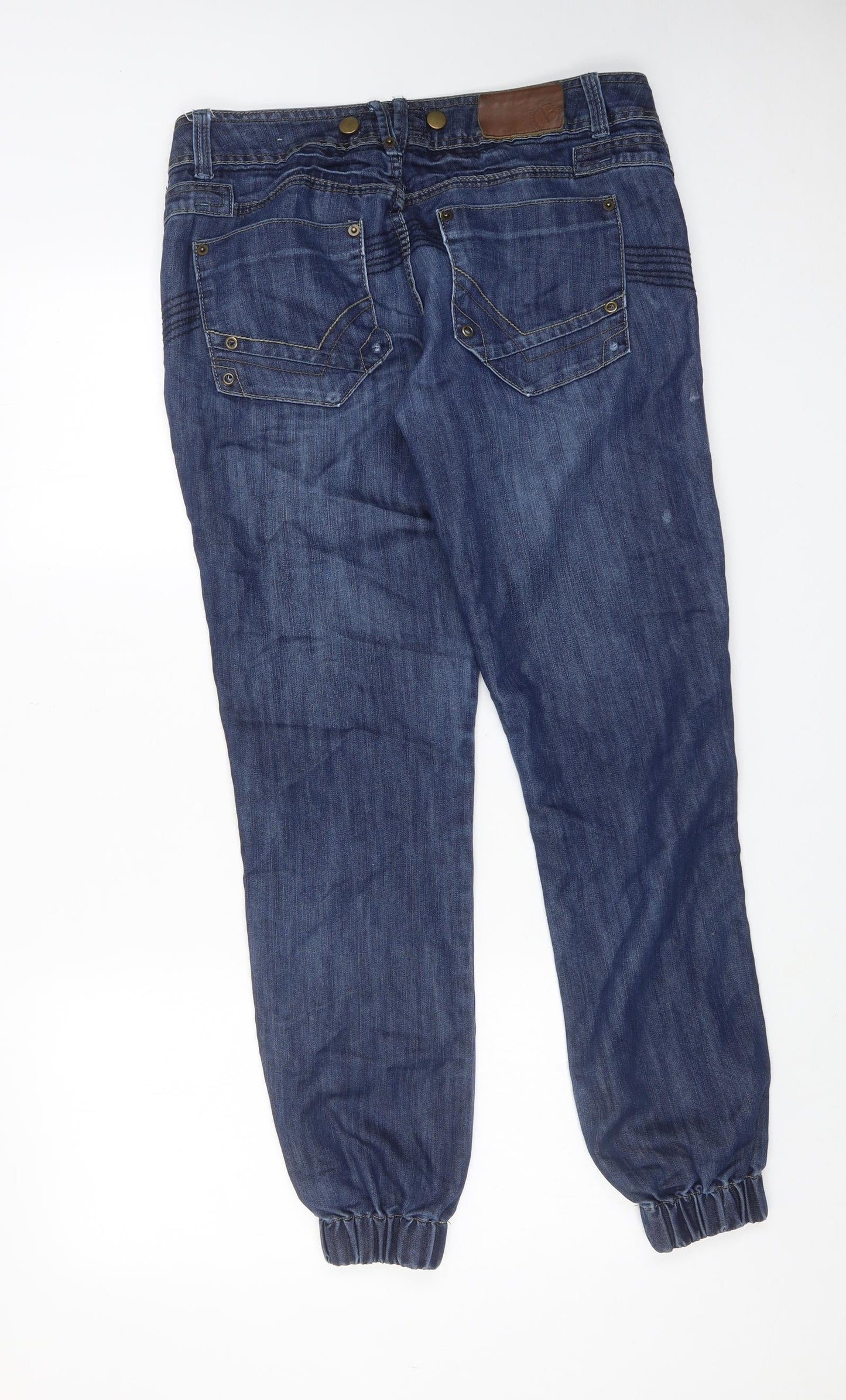 Crafted Womens Blue Cotton Tapered Jeans Size 34 in Regular Zip