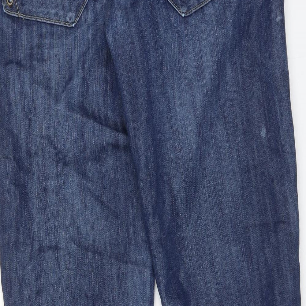 Crafted Womens Blue Cotton Tapered Jeans Size 34 in Regular Zip