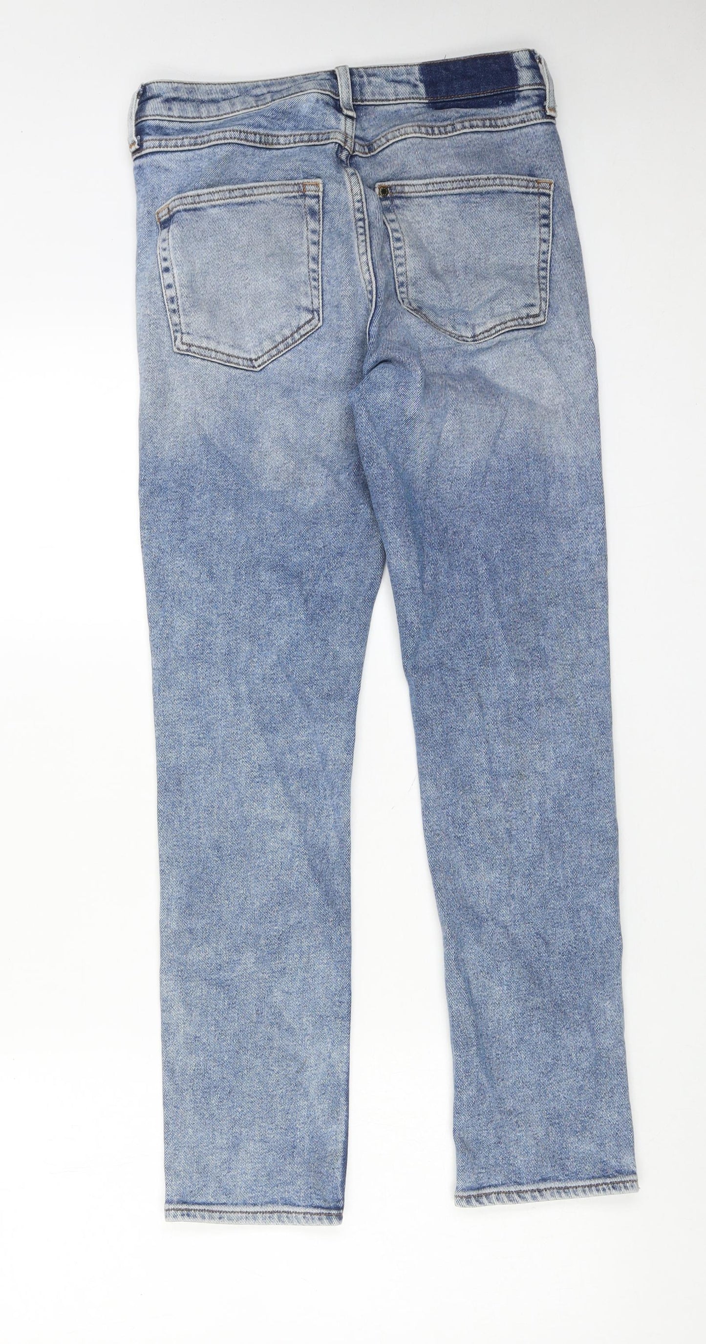 H&M Womens Blue Cotton Skinny Jeans Size 27 in Regular Zip