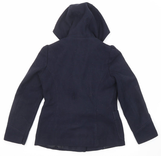 Red Herring Womens Blue Overcoat Coat Size 10 Toggle