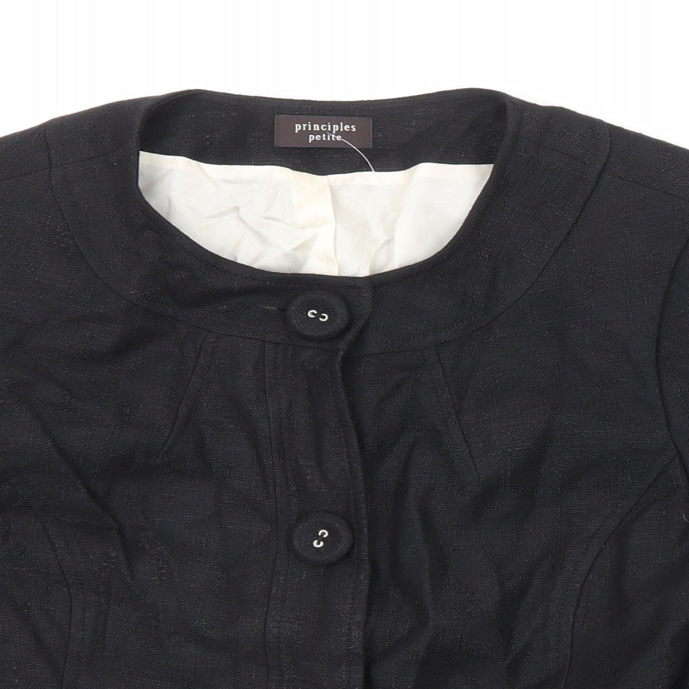 Principles Womens Black Jacket Size 14 Button
