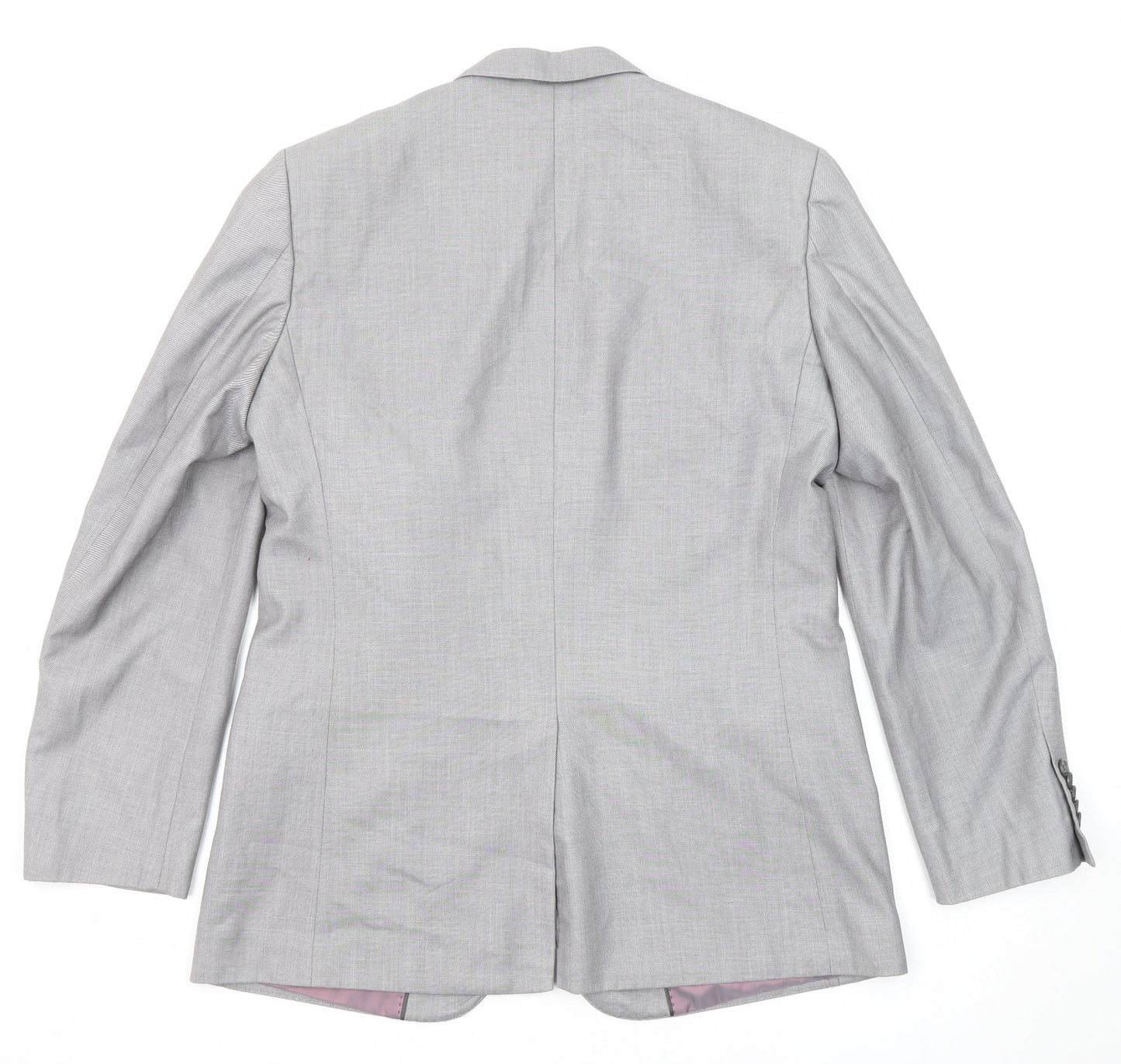 Butler & Webb Mens Grey Polyester Jacket Suit Jacket Size 40 Regular - Five-Button Sleeve