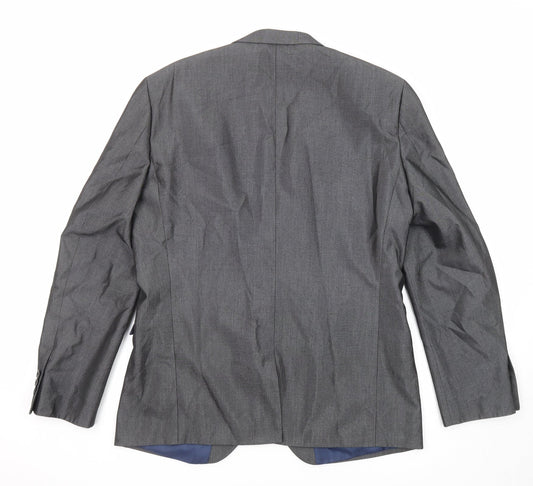NEXT Mens Grey Polyester Jacket Suit Jacket Size 42 Regular