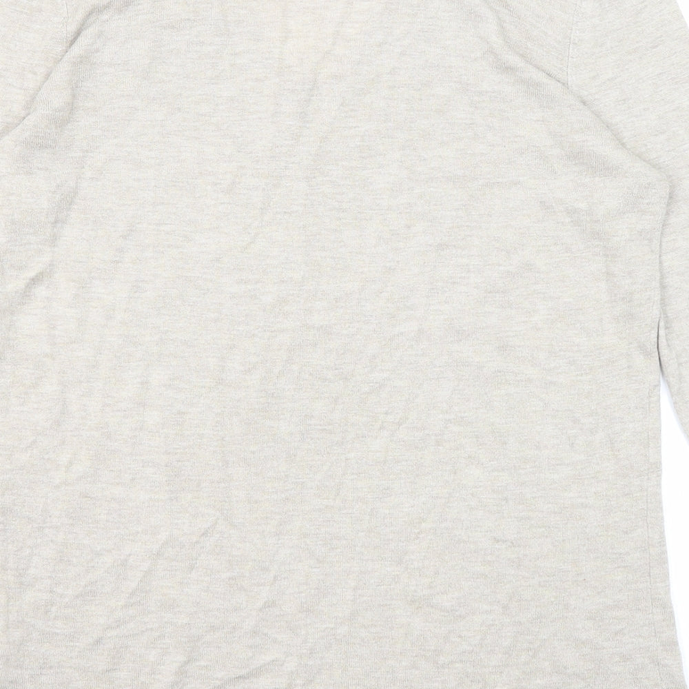 Kley Womens Beige V-Neck Viscose Pullover Jumper Size 12