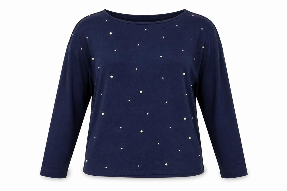 Springfield Womens Blue Round Neck Polyester Pullover Jumper Size M