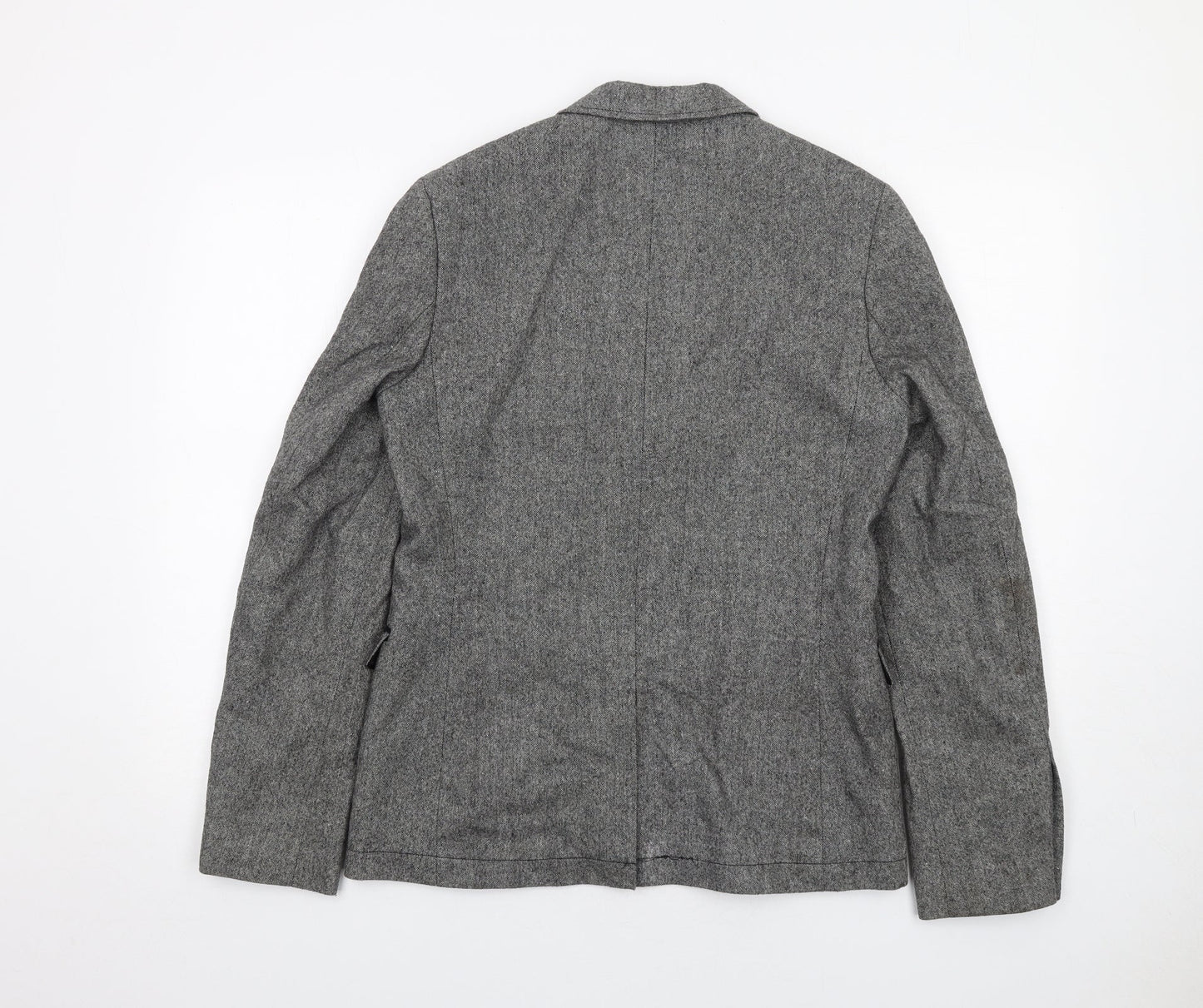 Topman Mens Grey Wool Jacket Blazer Size 38 Regular