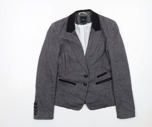 NEXT Womens Grey Polyester Jacket Suit Jacket Size 10