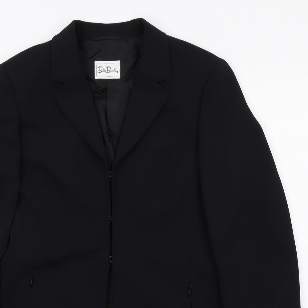 Betty Barclay Womens Black Jacket Blazer Size 10 Hook & Eye