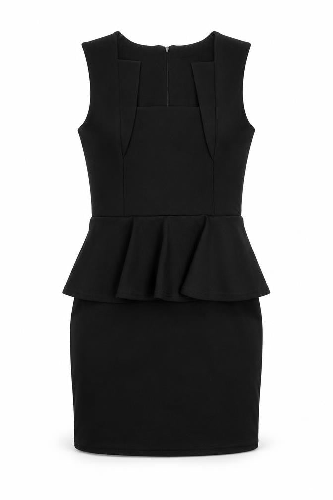 Nikka Womens Black Polyester Shift Size 10 Square Neck Zip