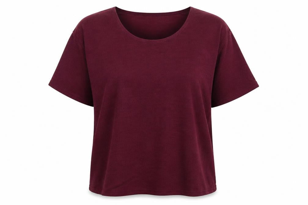 Classics Womens Purple Polyester Basic T-Shirt Size 32 Round Neck