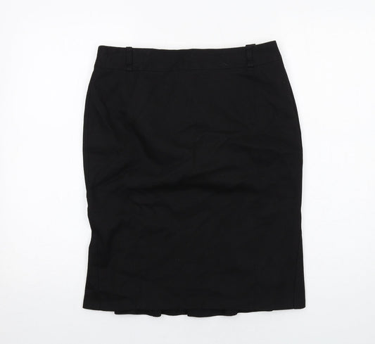 NEXT Womens Black Polyester A-Line Skirt Size 12 Zip