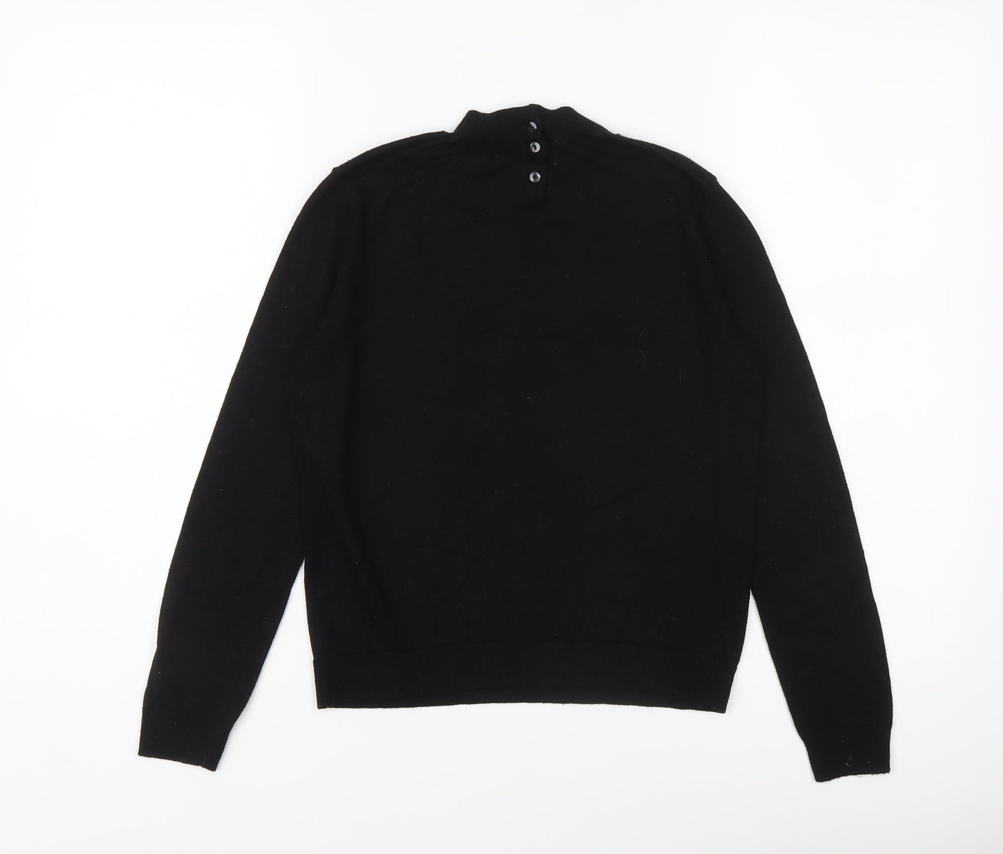 Zara Womens Black High Neck Acrylic Pullover Jumper Size S