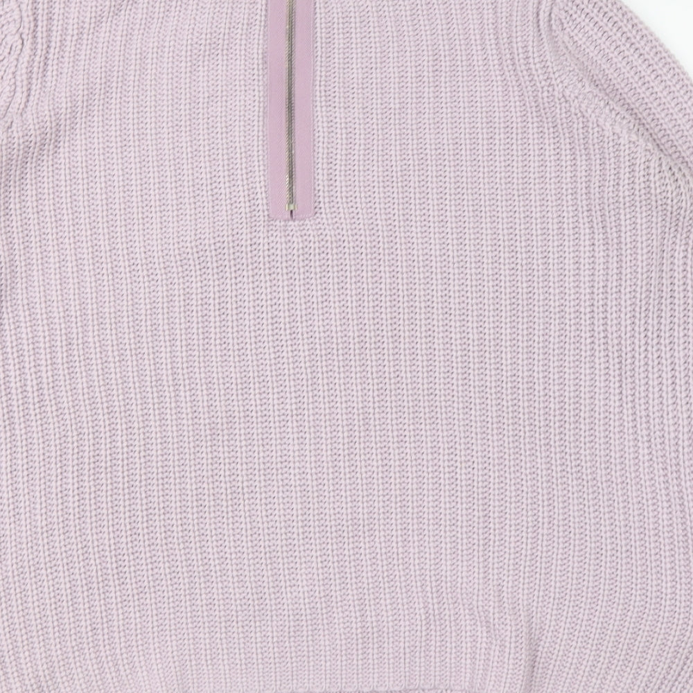 Marks and Spencer Womens Purple Round Neck Acrylic Pullover Jumper Size 12