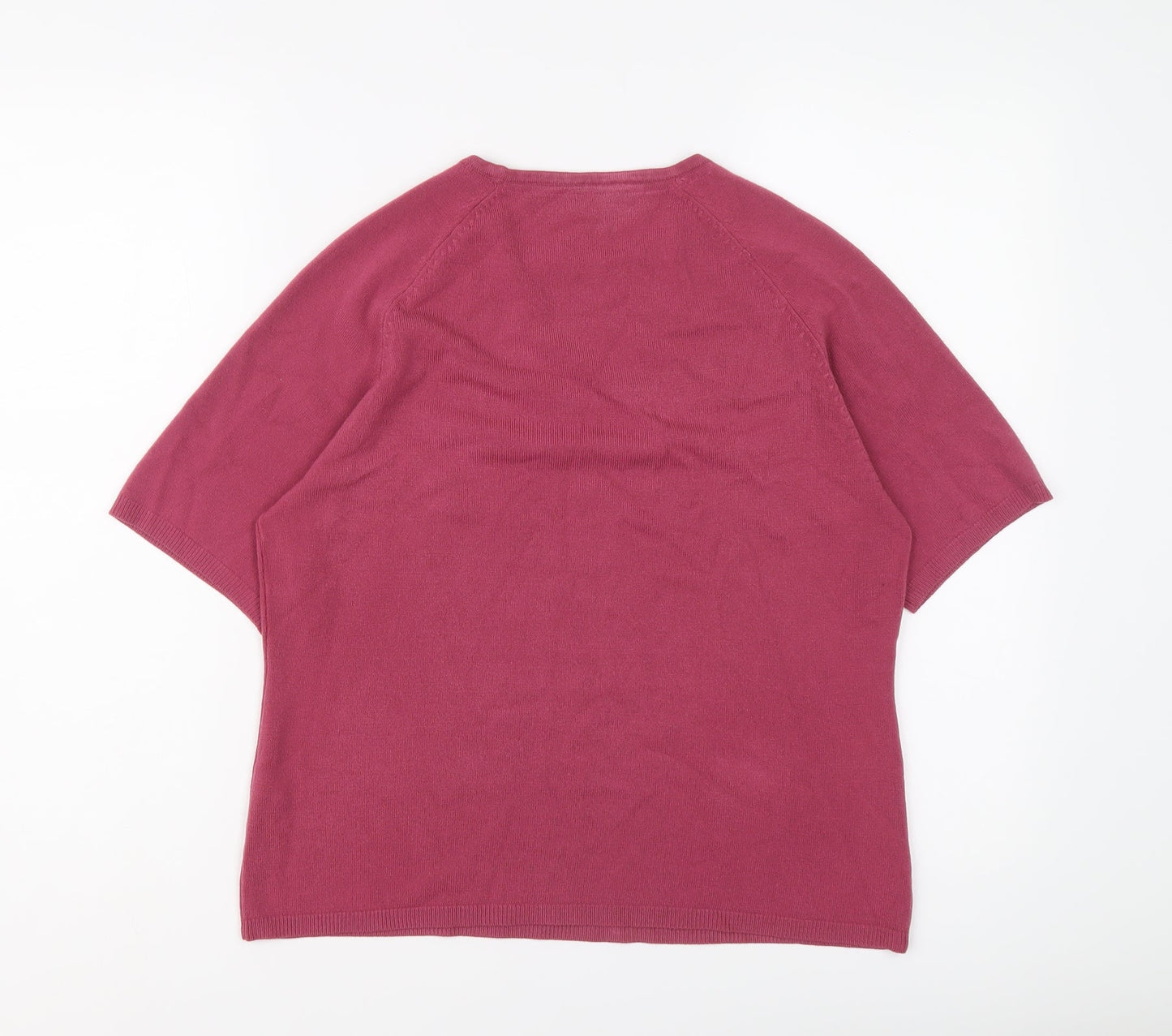 BHS Womens Pink Round Neck Acrylic Pullover Jumper Size 14