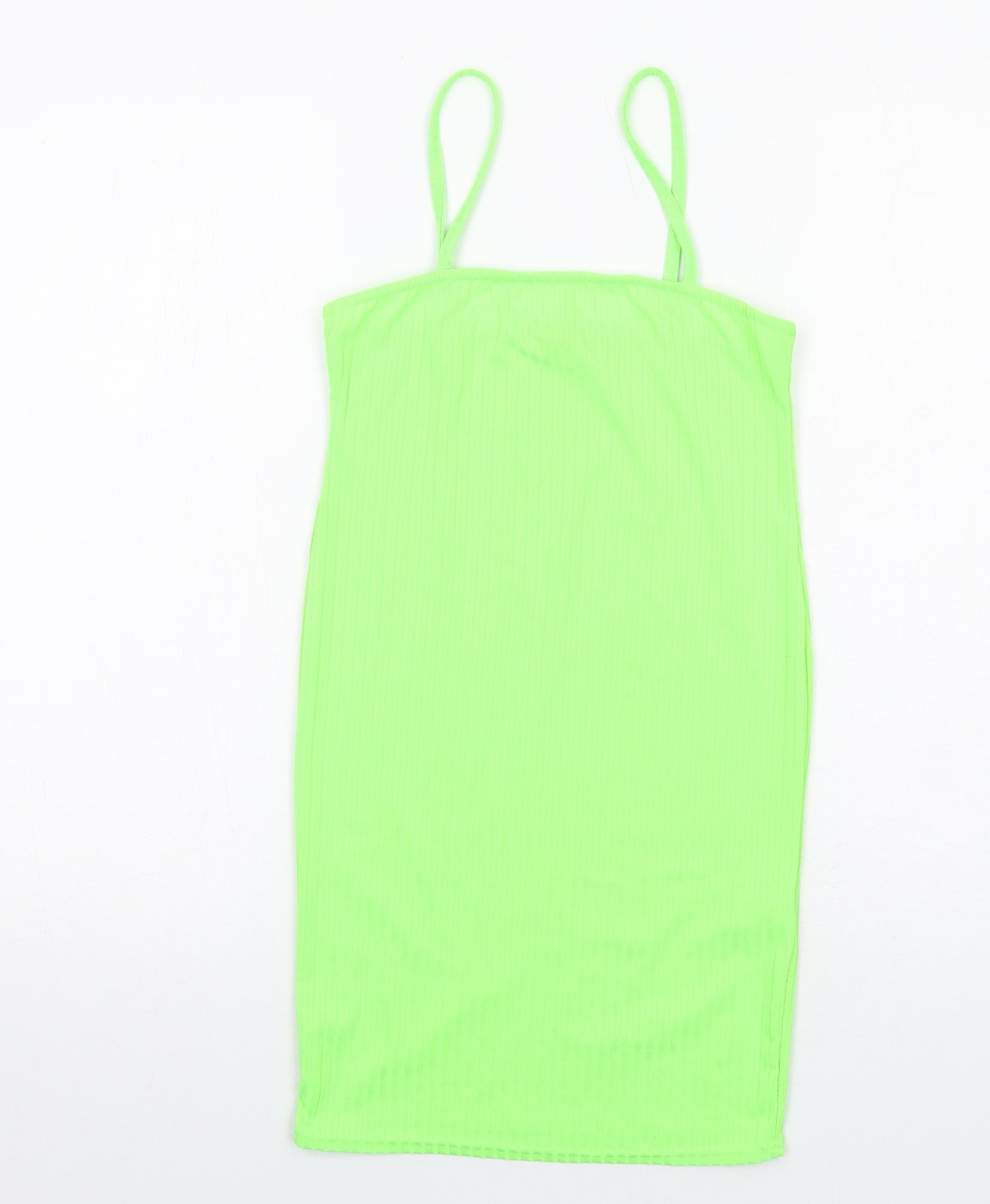 I SAW IT FIRST Womens Green Polyester Mini Size 12 Square Neck Pullover