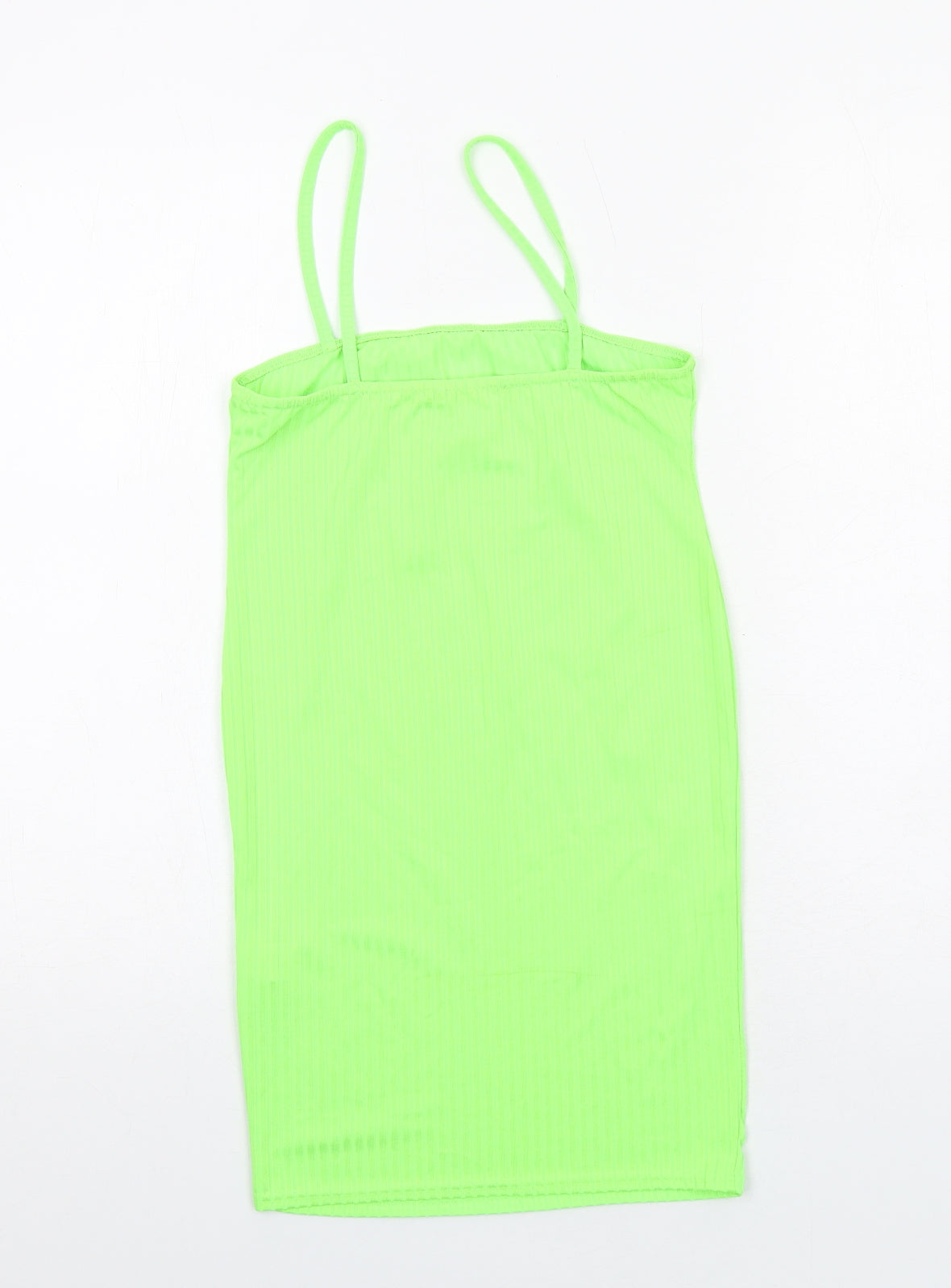 I SAW IT FIRST Womens Green Polyester Mini Size 12 Square Neck Pullover