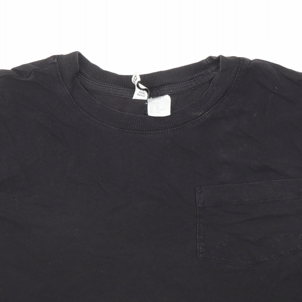 Divided by H&M Womens Black Polyester Basic T-Shirt Size XS Round Neck