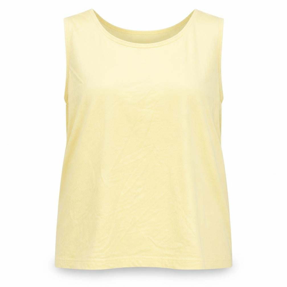 St Bernard Womens Yellow Polyester Basic Tank Size 18 Round Neck