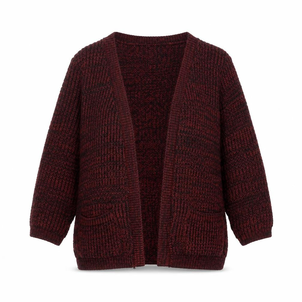 Boohoo Womens Red V-Neck Acrylic Cardigan Jumper Size L