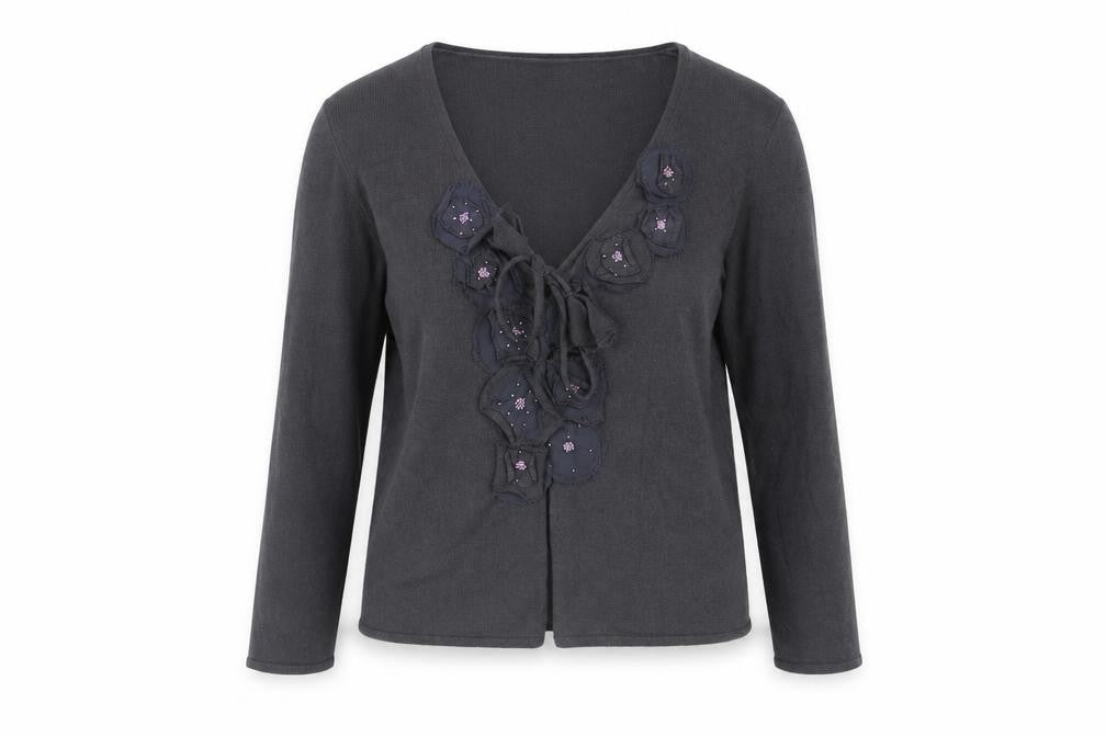 Womens UK 12 Regular Fenn Wright Manson Grey Cardigan Tight-Knit